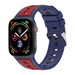 雙色直條紋矽膠錶帶，適用於Apple Watch 46mm / 49mm / 45mm / 44mm，42mm / 41mm / 40mm / 38mm