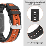 雙色直條紋矽膠錶帶，適用於Apple Watch 46mm / 49mm / 45mm / 44mm，42mm / 41mm / 40mm / 38mm