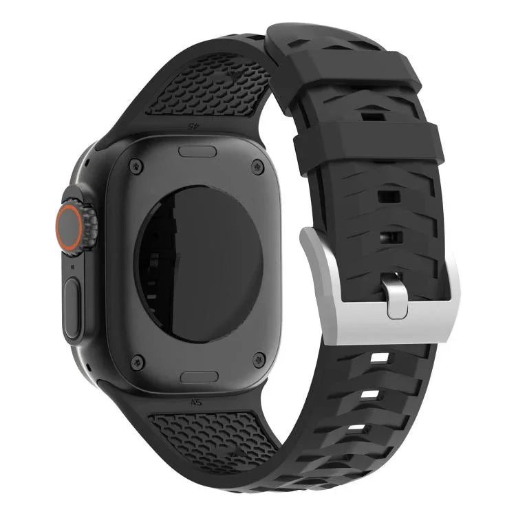 輪胎紋雙色矽膠錶帶，適用於Apple Watch 46mm / 49mm / 45mm / 44mm，42mm / 41mm / 40mm / 38mm