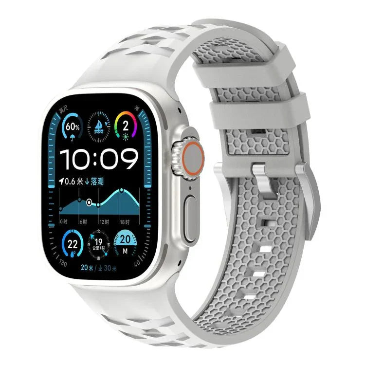 輪胎紋雙色矽膠錶帶，適用於Apple Watch 46mm / 49mm / 45mm / 44mm，42mm / 41mm / 40mm / 38mm