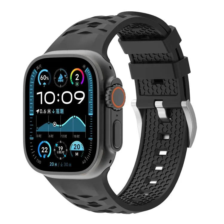 輪胎紋雙色矽膠錶帶，適用於Apple Watch 46mm / 49mm / 45mm / 44mm，42mm / 41mm / 40mm / 38mm