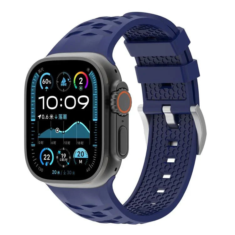 輪胎紋雙色矽膠錶帶，適用於Apple Watch 46mm / 49mm / 45mm / 44mm，42mm / 41mm / 40mm / 38mm