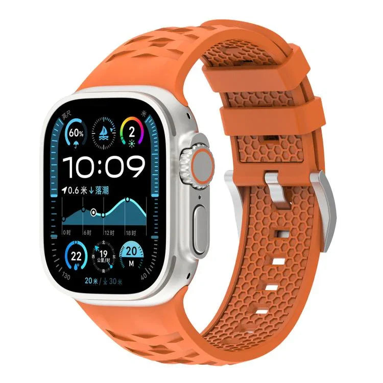 輪胎紋雙色矽膠錶帶，適用於Apple Watch 46mm / 49mm / 45mm / 44mm，42mm / 41mm / 40mm / 38mm