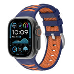 輪胎紋雙色矽膠錶帶，適用於Apple Watch 46mm / 49mm / 45mm / 44mm，42mm / 41mm / 40mm / 38mm