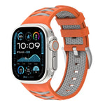 輪胎紋雙色矽膠錶帶，適用於Apple Watch 46mm / 49mm / 45mm / 44mm，42mm / 41mm / 40mm / 38mm