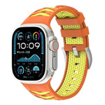 輪胎紋雙色矽膠錶帶，適用於Apple Watch 46mm / 49mm / 45mm / 44mm，42mm / 41mm / 40mm / 38mm