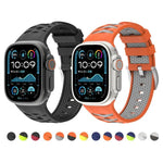 輪胎紋雙色矽膠錶帶，適用於Apple Watch 46mm / 49mm / 45mm / 44mm，42mm / 41mm / 40mm / 38mm