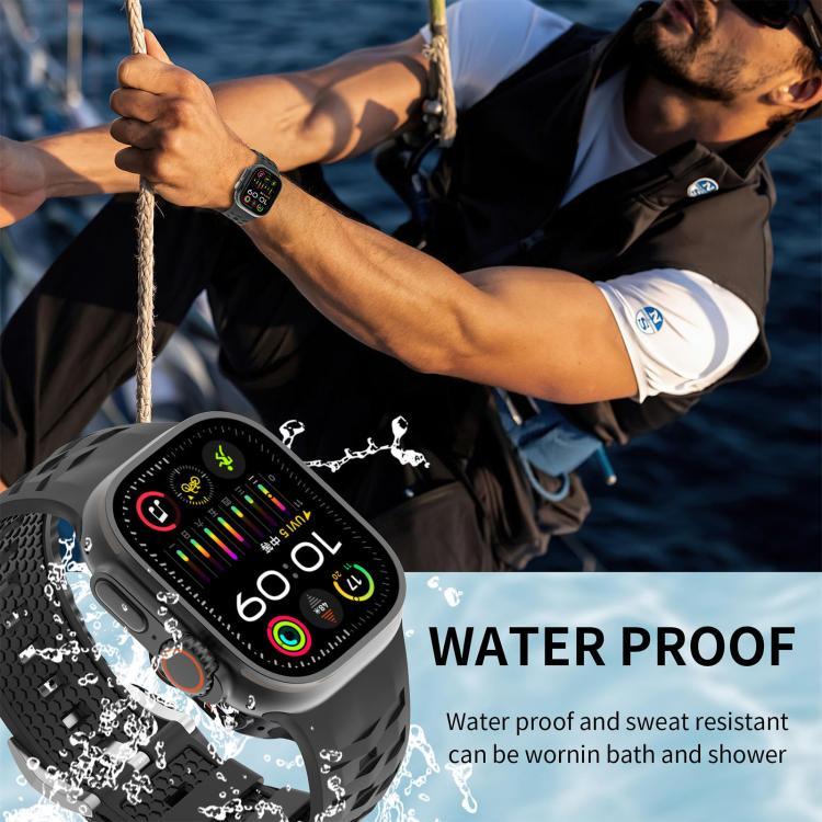輪胎紋雙色矽膠錶帶，適用於Apple Watch 46mm / 49mm / 45mm / 44mm，42mm / 41mm / 40mm / 38mm