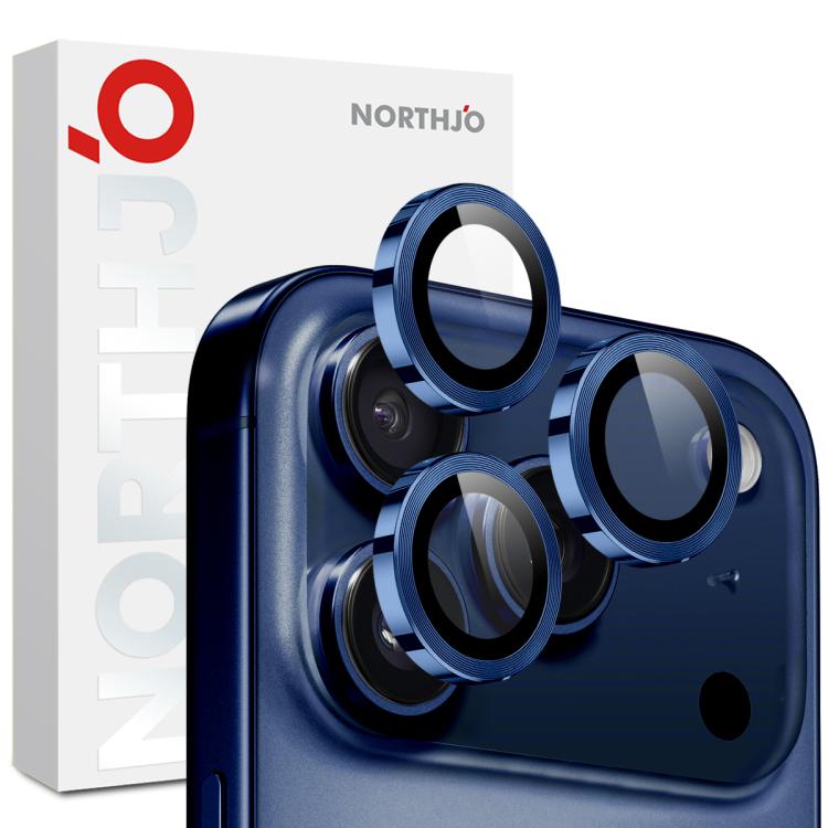 NORTHJO 相機鏡頭保護圈 CD 金屬環鋼化玻璃膜，適用於 iPhone 17 Pro / 17 Pro Max