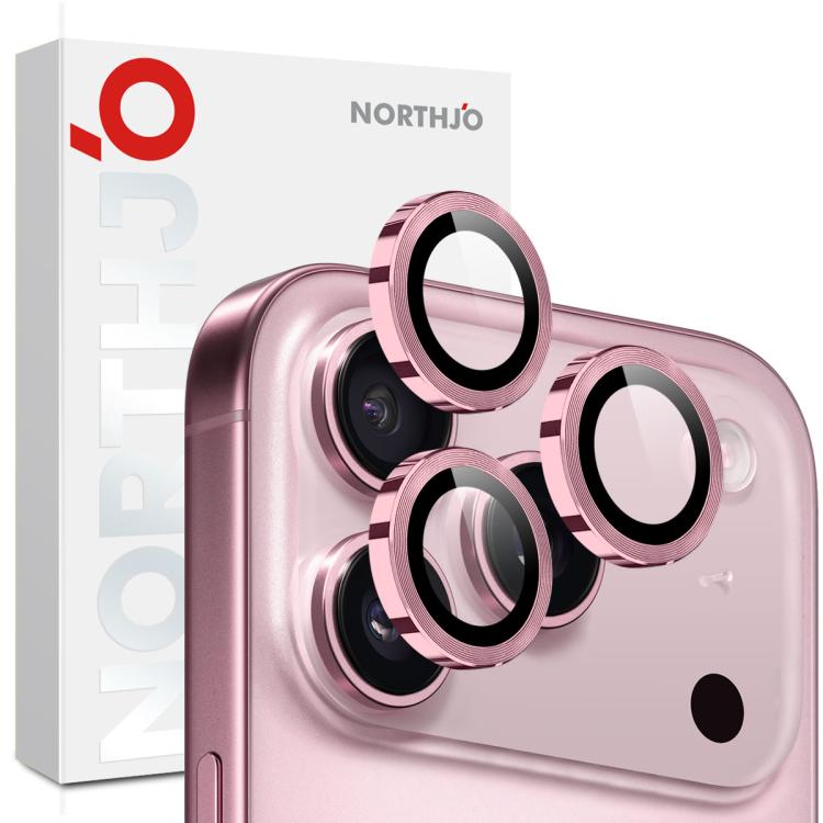 NORTHJO 相機鏡頭保護圈 CD 金屬環鋼化玻璃膜，適用於 iPhone 17 Pro / 17 Pro Max