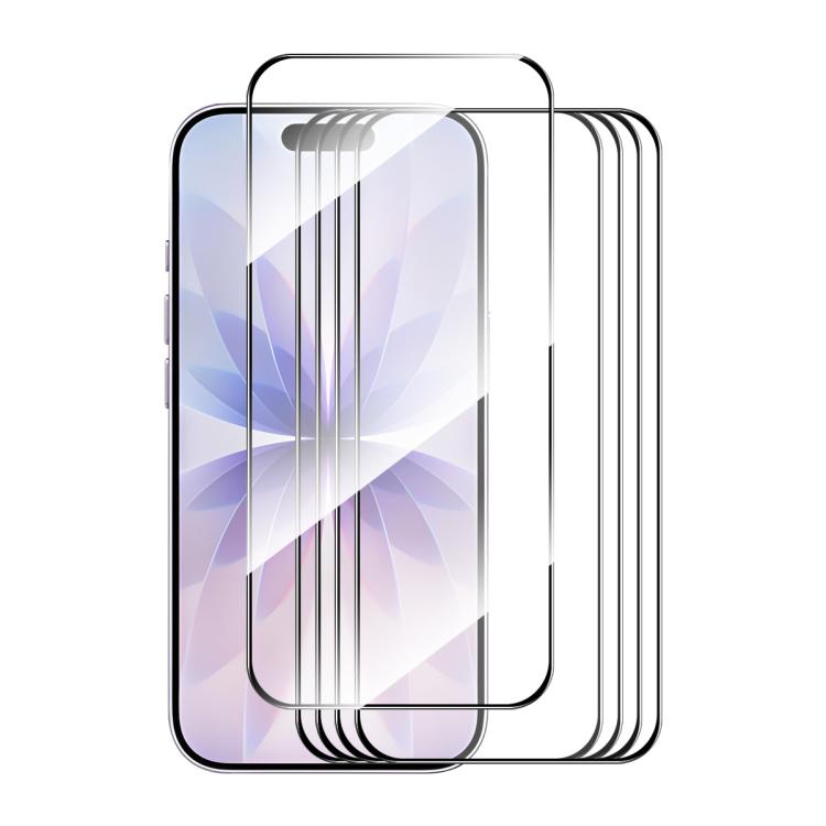 5片 ENKAY 加厚膠水無白邊高鋁矽鋼化玻璃膜，適用於 iPhone 17 Pro Max、iPhone 17 Pro、iPhone 17、iPhone Air