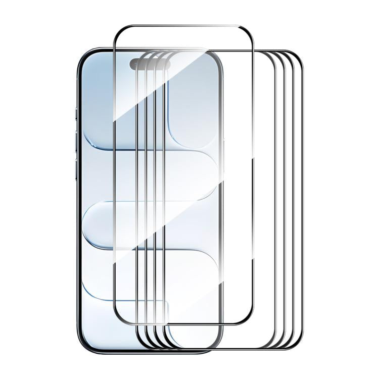 5片 ENKAY 加厚膠水無白邊高鋁矽鋼化玻璃膜，適用於 iPhone 17 Pro Max、iPhone 17 Pro、iPhone 17、iPhone Air