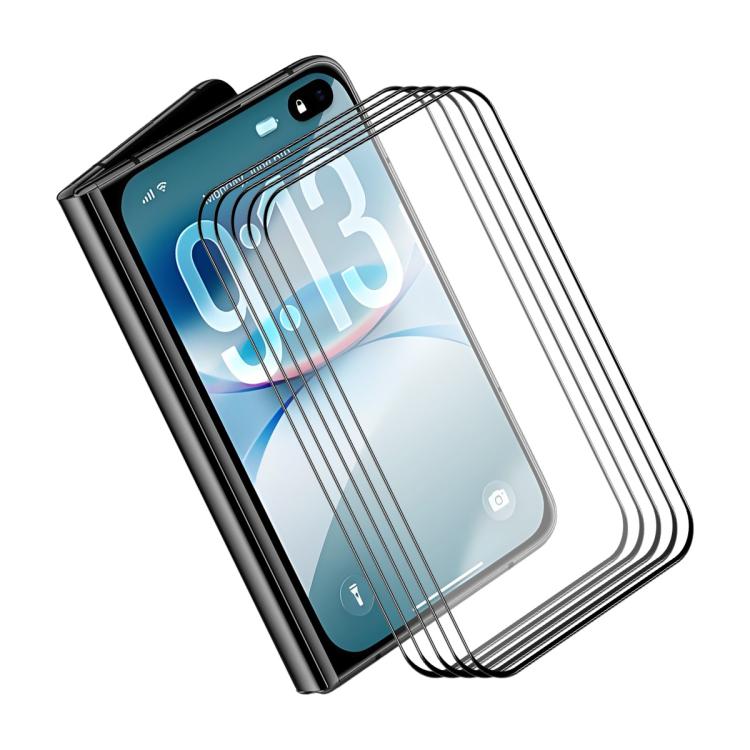 5片 ENKAY 加厚膠水無白邊高鋁矽鋼化玻璃膜，適用於 iPhone 17 Pro Max、iPhone 17 Pro、iPhone 17、iPhone Air