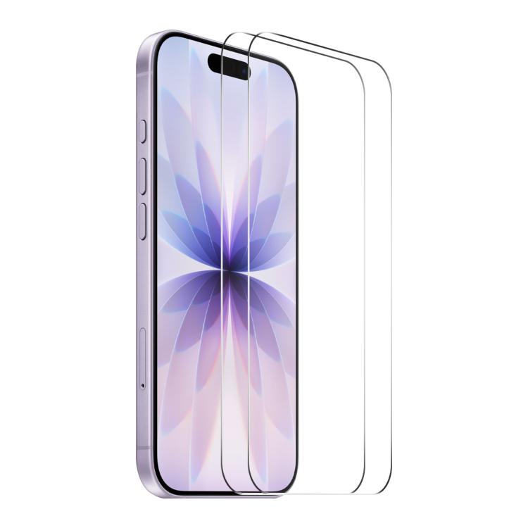 2片 ENKAY 加厚膠水無白邊 9H 大弧邊高鋁矽鋼化玻璃膜，適用於 iPhone 17 Pro Max、iPhone 17 Pro、iPhone 17、iPhone Air