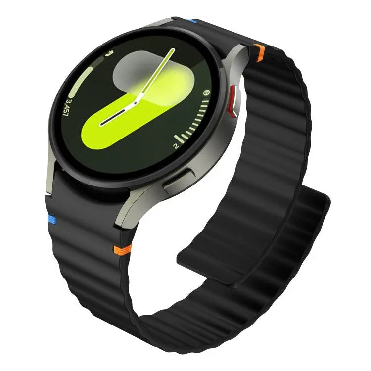 波浪紋縫線磁吸矽膠錶帶，適用於 Samsung Galaxy Watch 7 / 6 / 5 / 4