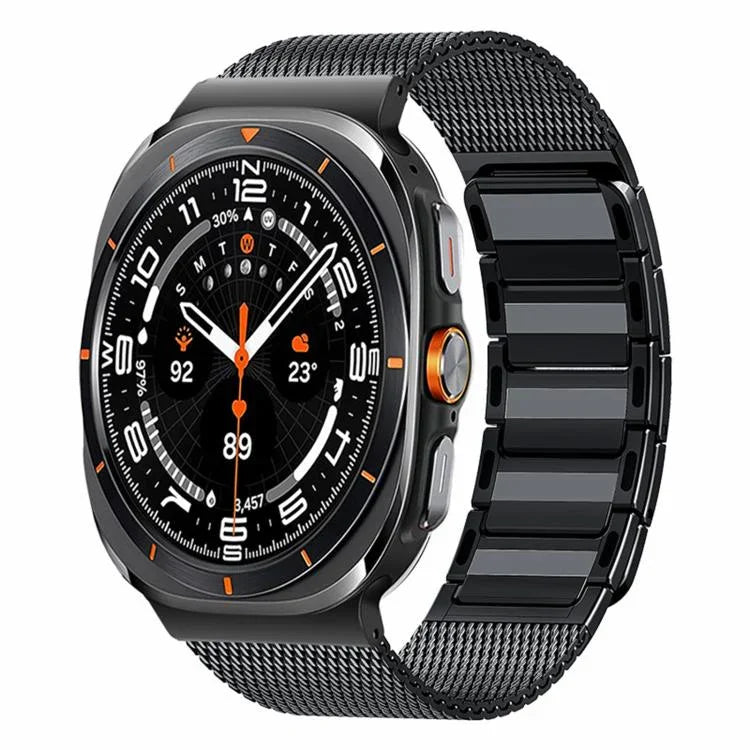 磁吸編織I型不鏽鋼錶帶，適用於 Samsung Galaxy Watch Ultra 47mm / Ultra 2025