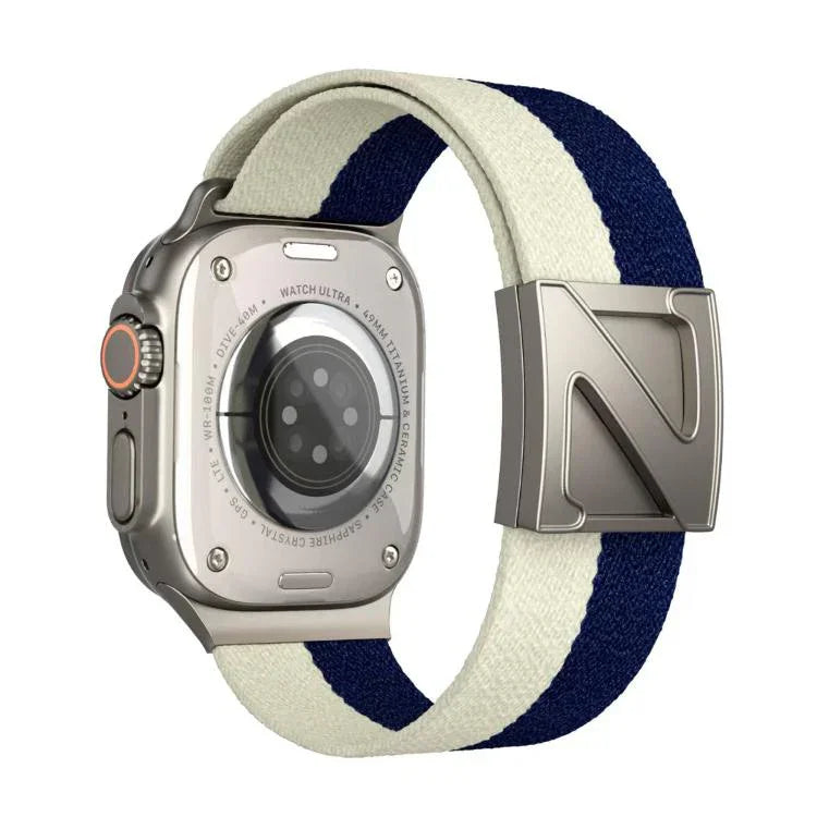 Z型磁扣雙色尼龍錶帶，適用於Apple Watch 46mm / 49mm / 45mm / 44mm，42mm / 41mm / 40mm / 38mm