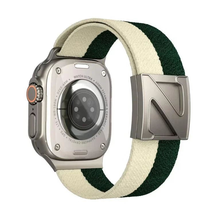 Z型磁扣雙色尼龍錶帶，適用於Apple Watch 46mm / 49mm / 45mm / 44mm，42mm / 41mm / 40mm / 38mm