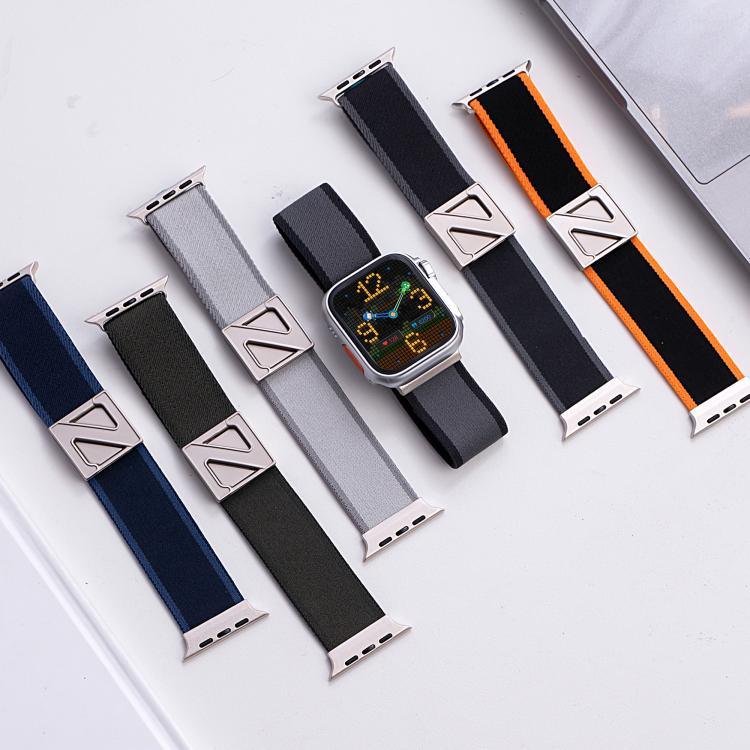 Z型磁扣雙色尼龍錶帶，適用於Apple Watch 46mm / 49mm / 45mm / 44mm，42mm / 41mm / 40mm / 38mm