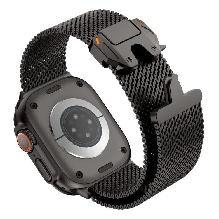 金屬扣粗網米蘭不鏽鋼錶帶，適用於Apple Watch 46mm / 49mm / 45mm / 44mm