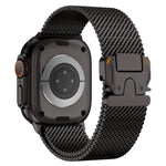 金屬扣粗網米蘭不鏽鋼錶帶，適用於Apple Watch 46mm / 49mm / 45mm / 44mm