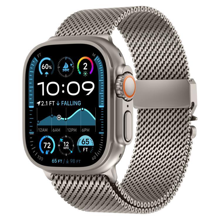 金屬扣粗網米蘭不鏽鋼錶帶，適用於Apple Watch 46mm / 49mm / 45mm / 44mm