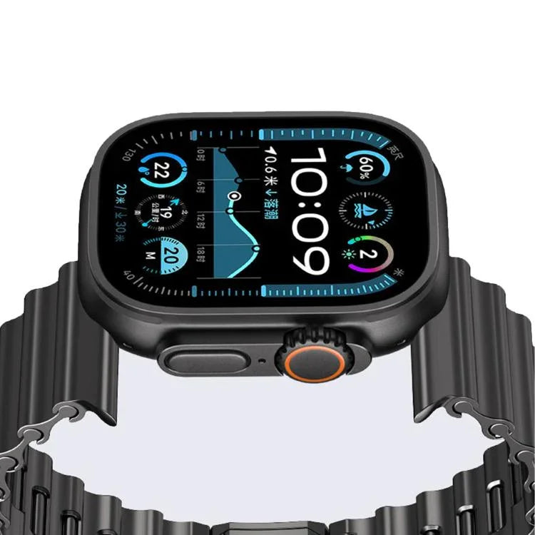 海浪磁扣不鏽鋼錶帶，適用於 Apple Watch 46mm / 49mm / 45mm / 44mm