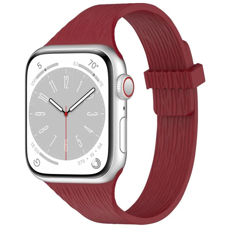 水紋木紋小腰磁性矽膠錶帶，適用於 Apple Watch 46mm / 49mm / 45mm / 44mm，適用於 Apple Watch 42mm / 41mm / 40mm / 38mm