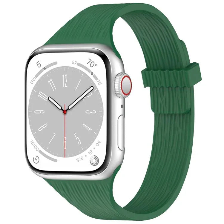 水紋木紋小腰磁性矽膠錶帶，適用於 Apple Watch 46mm / 49mm / 45mm / 44mm，適用於 Apple Watch 42mm / 41mm / 40mm / 38mm