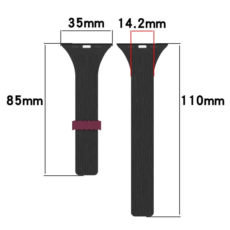 水紋木紋小腰磁性矽膠錶帶，適用於 Apple Watch 46mm / 49mm / 45mm / 44mm，適用於 Apple Watch 42mm / 41mm / 40mm / 38mm
