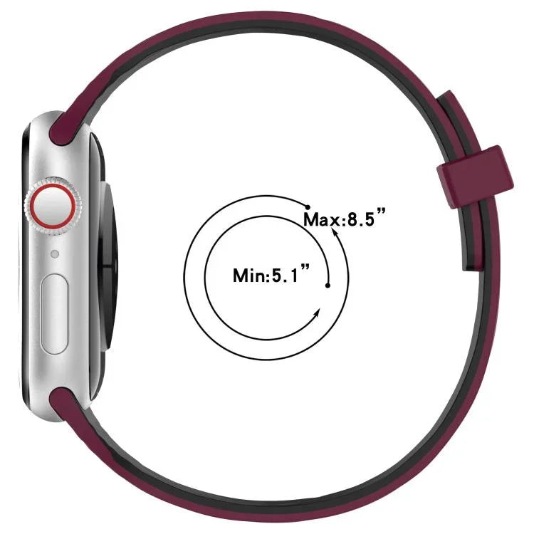 水紋木紋小腰磁性矽膠錶帶，適用於 Apple Watch 46mm / 49mm / 45mm / 44mm，適用於 Apple Watch 42mm / 41mm / 40mm / 38mm