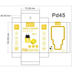 GaN 45W PD3.0 + QC3.0 完全相容協議筆記型電腦 / 平板充電器，歐規插頭，歐規插頭