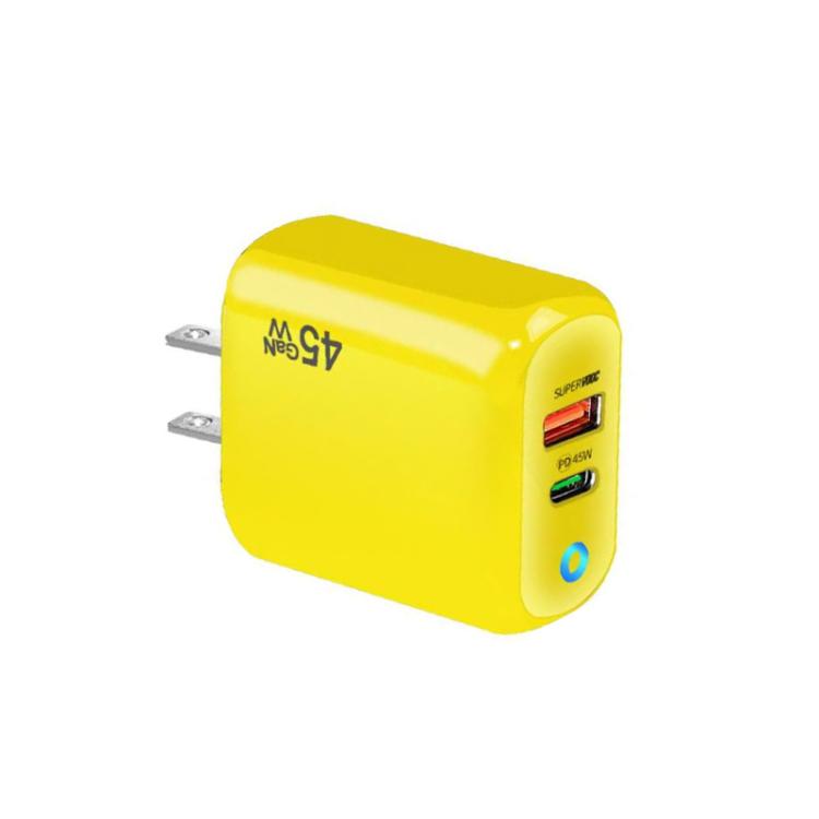 GaN 45W PD3.0 + QC3.0 完全相容協議筆記型電腦 / 平板充電器，美規插頭，美規插頭