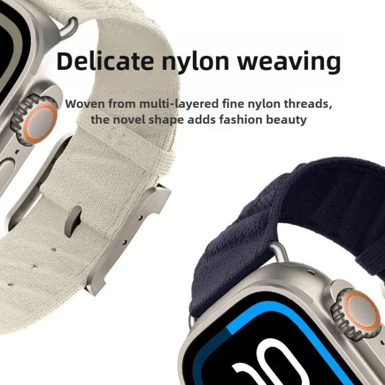 Style H 斜紋尼龍錶帶，適用於 Apple Watch 46mm / 49mm / 45mm / 44mm，適用於 Apple Watch 42mm / 41mm / 40mm / 38mm