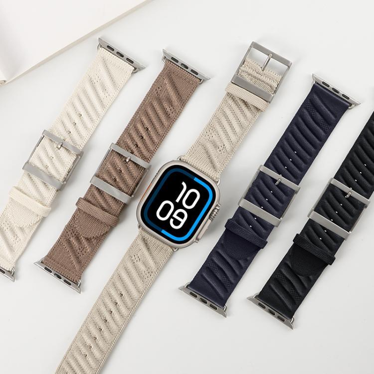 Style H 斜紋尼龍錶帶，適用於 Apple Watch 46mm / 49mm / 45mm / 44mm，適用於 Apple Watch 42mm / 41mm / 40mm / 38mm
