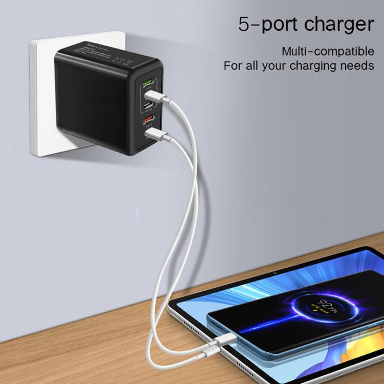 TE-PD43 Type-C x 3，USB-A x 2 多埠手機 / 平板充電器，歐規插頭，歐規插頭
