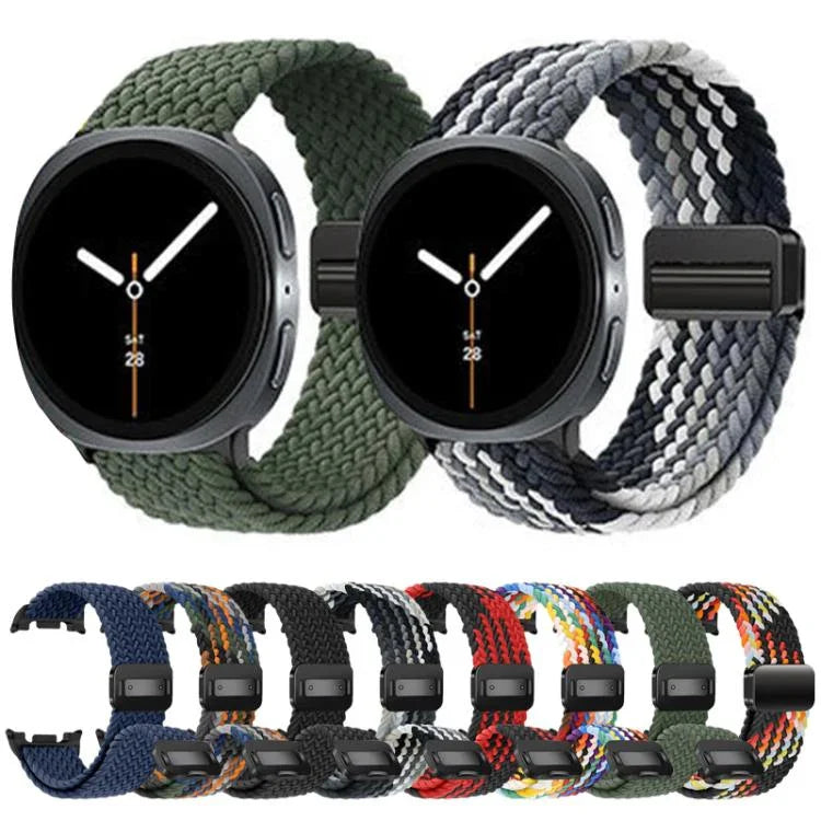 磁吸扣彈性尼龍編織錶帶，適用於 Samsung Galaxy Watch8 / Watch8 Classic