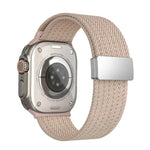 單色磁扣四股彈性尼龍錶帶，適用於 Apple Watch 46mm / 49mm / 45mm / 44mm，適用於 Apple Watch 42mm / 41mm / 40mm / 38mm
