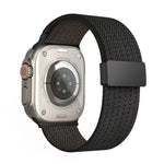 單色磁扣四股彈性尼龍錶帶，適用於 Apple Watch 46mm / 49mm / 45mm / 44mm，適用於 Apple Watch 42mm / 41mm / 40mm / 38mm