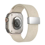 單色磁扣四股彈性尼龍錶帶，適用於 Apple Watch 46mm / 49mm / 45mm / 44mm，適用於 Apple Watch 42mm / 41mm / 40mm / 38mm