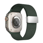 單色磁扣四股彈性尼龍錶帶，適用於 Apple Watch 46mm / 49mm / 45mm / 44mm，適用於 Apple Watch 42mm / 41mm / 40mm / 38mm