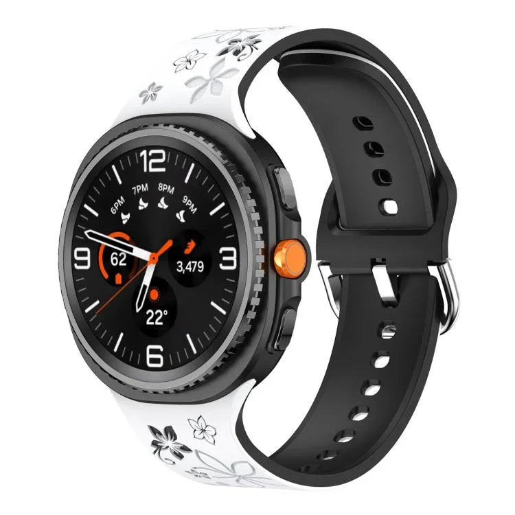 雙色雕刻矽膠錶帶，適用於 Samsung Galaxy Watch8 / Watch8 Classic