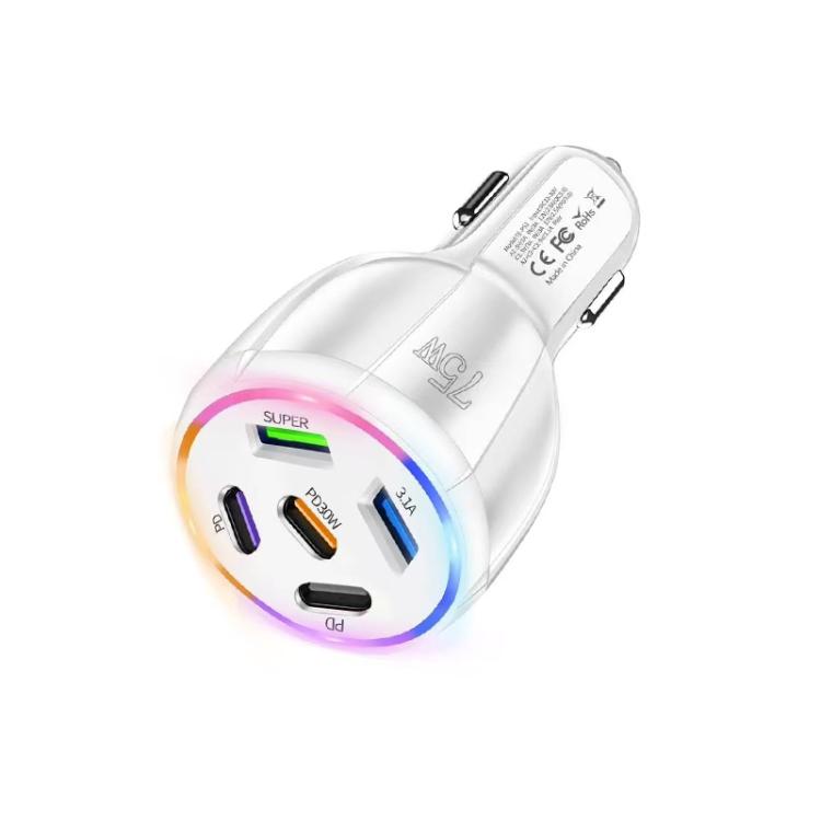 TE-P51 75W USB-C x 3 + USB x 2多口車載充電器，TE-P51