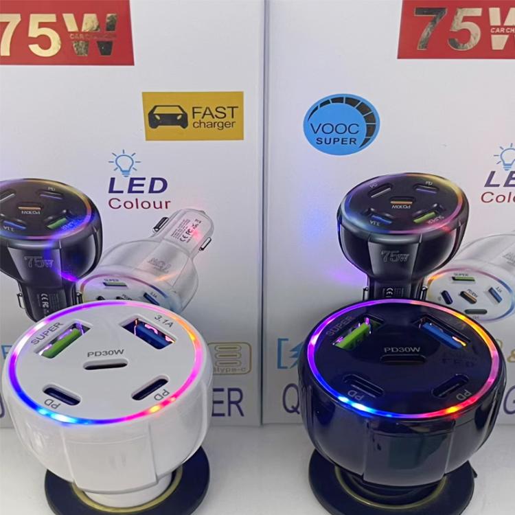 TE-P51 75W USB-C x 3 + USB x 2多口車載充電器，TE-P51