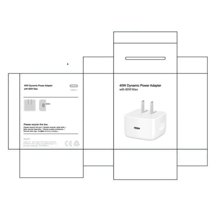 A3365 PD40W USB-C / Type-C 介面可折疊插頭充電器，美規插頭，美規插頭