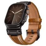 裝甲風格皮革錶帶，適用於 Apple Watch 46mm / 49mm / 45mm / 44mm