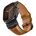裝甲風格皮革錶帶，適用於 Apple Watch 46mm / 49mm / 45mm / 44mm