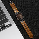 裝甲風格皮革錶帶，適用於 Apple Watch 46mm / 49mm / 45mm / 44mm