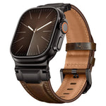裝甲風格皮革錶帶，適用於 Apple Watch 46mm / 49mm / 45mm / 44mm