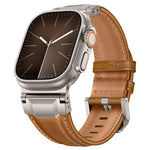 裝甲風格皮革錶帶，適用於 Apple Watch 46mm / 49mm / 45mm / 44mm